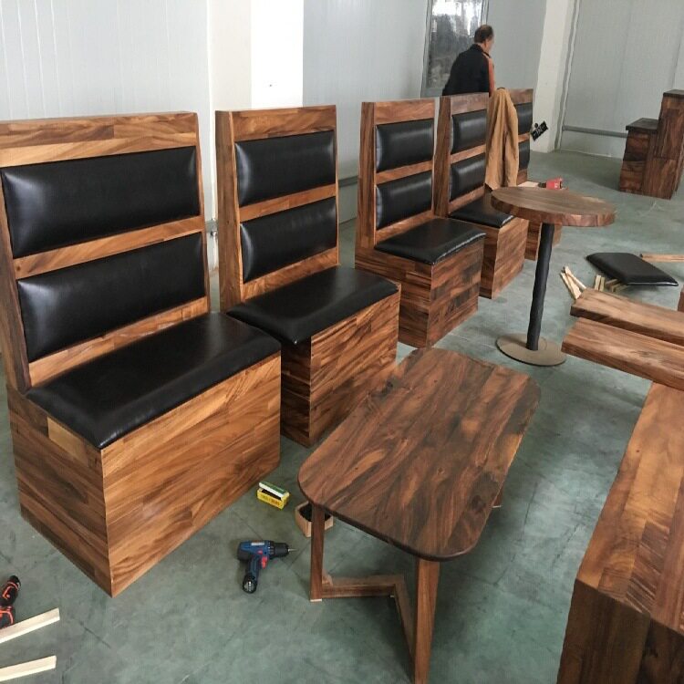 餐厅商用实木卡座沙发