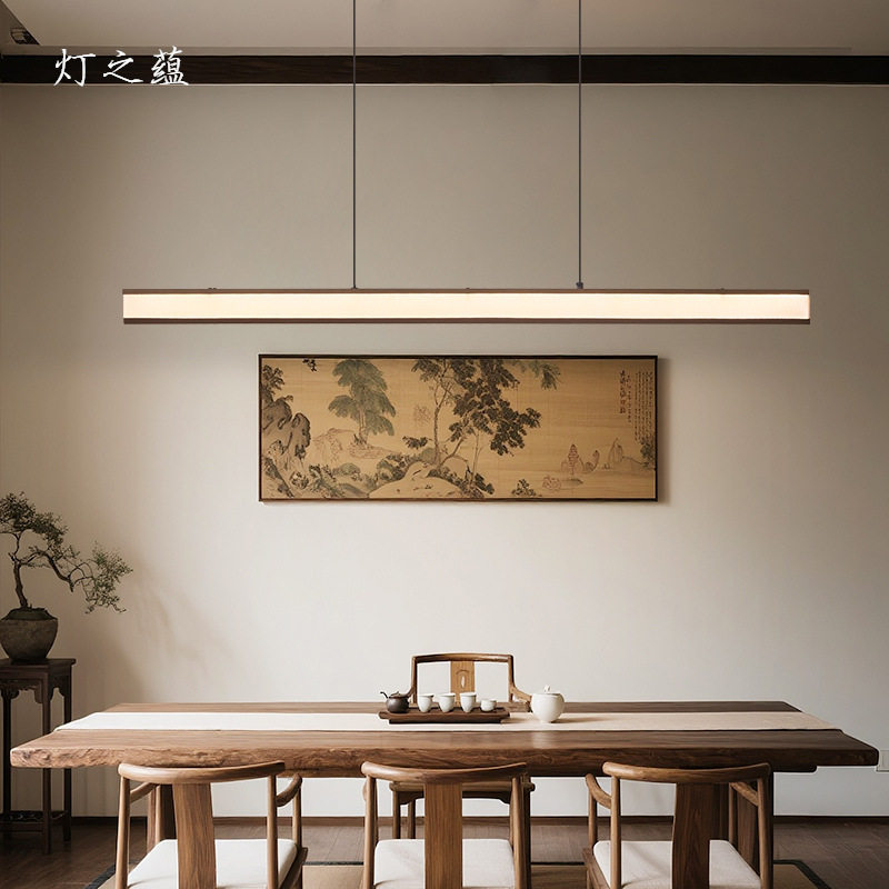 灯之蕴餐厅吊灯简约新中式布艺吧台餐桌灯宋氏美学复古岛台饭厅灯