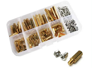 240个M2.5六角螺柱铜柱盒装 25mm机箱主板螺丝