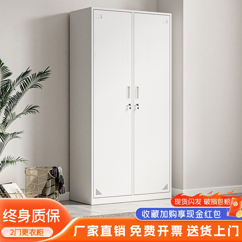 钢制更衣柜二门员工储物柜宿舍浴室多门换衣柜带锁加厚铁皮柜鞋柜