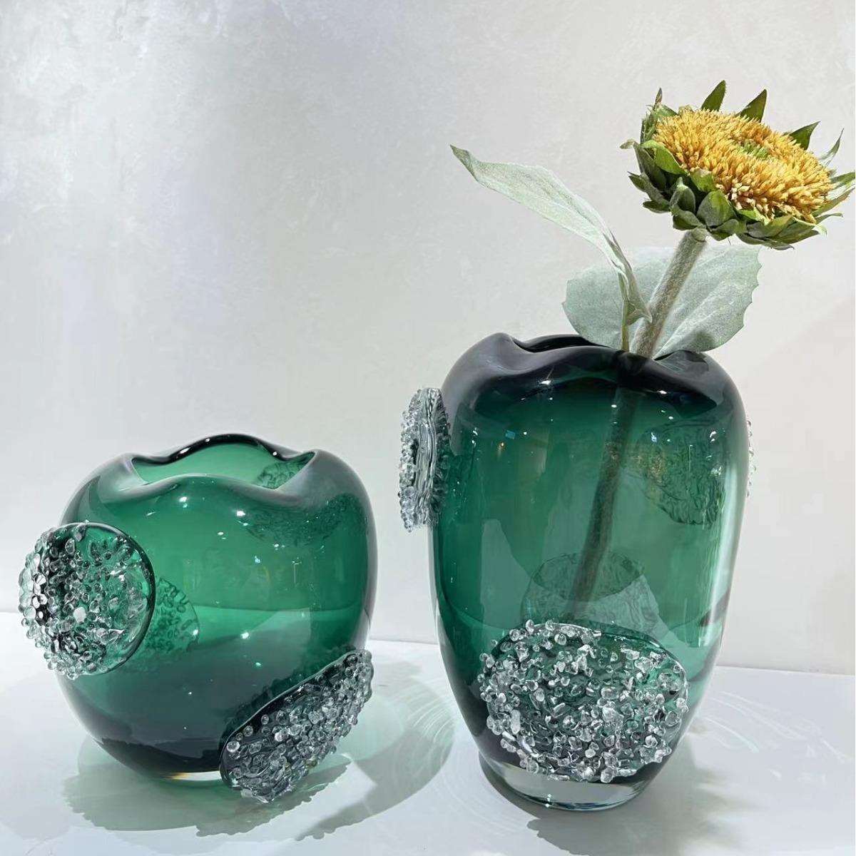 琉璃花瓶摆件客厅插花玻璃轻奢家居装饰品高档电视柜玄关餐桌干花