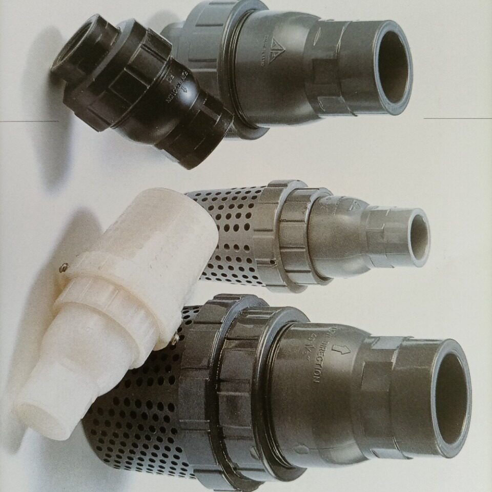 环琪PVC-U PVC-C UPVC CPVC PPH PVDF球型止回单向逆止阀终端底阀