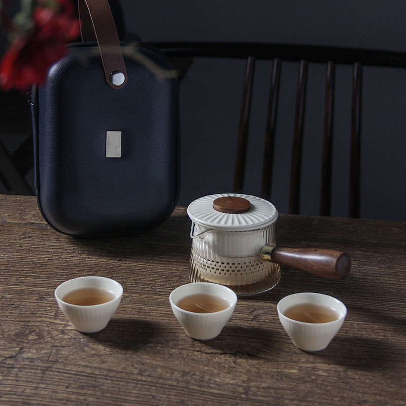 便携式旅行茶具小套装备简易户外包泡茶壶茶杯玻璃露营东篱快客杯