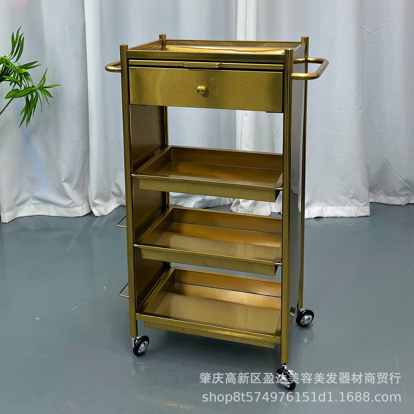 不锈钢美发推车多功能发廊烫染工具推车移动剪发推车理发店工具柜