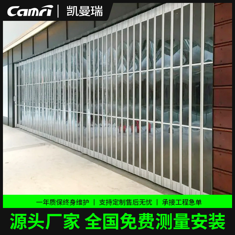 铝合金pvc折叠门商铺水晶弧形隔断门汽车美容推拉门防盗可折叠