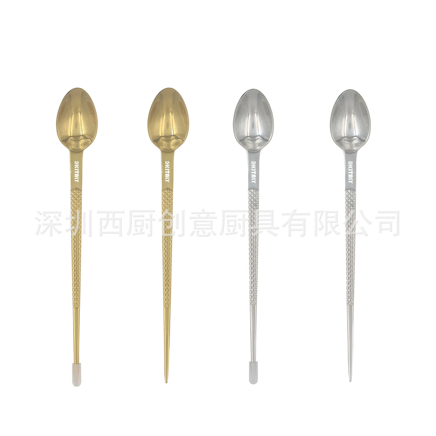 KITALY不锈钢品尝勺尝味勺一体式厨师两用镊子勺子分子料理工具