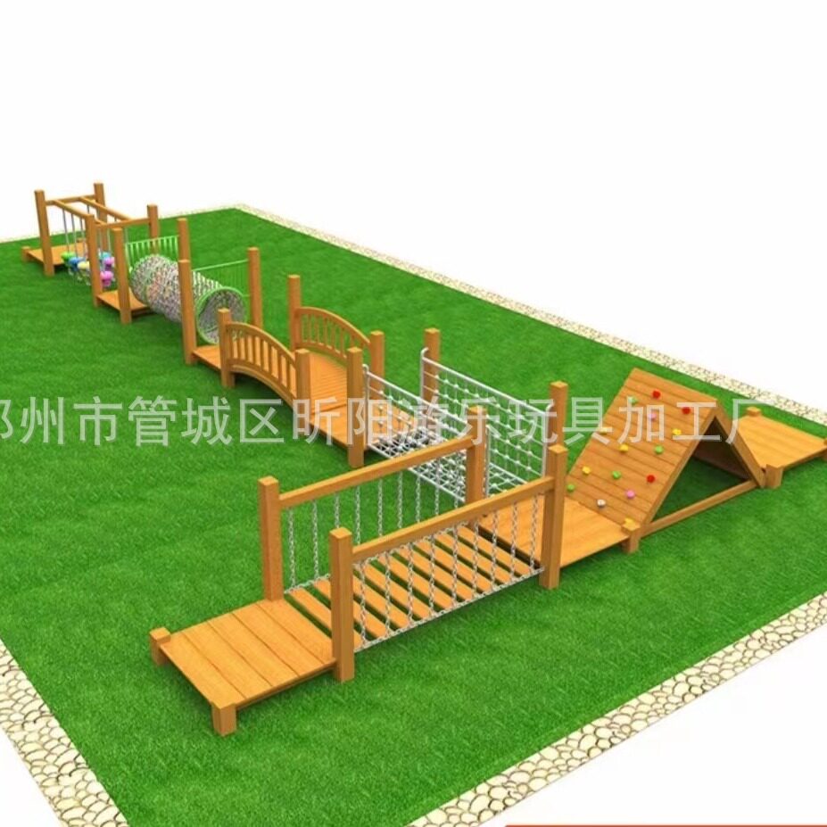 户外大型幼儿园木制滑梯儿童攀爬架荡桥平衡组合小区景区游乐设施