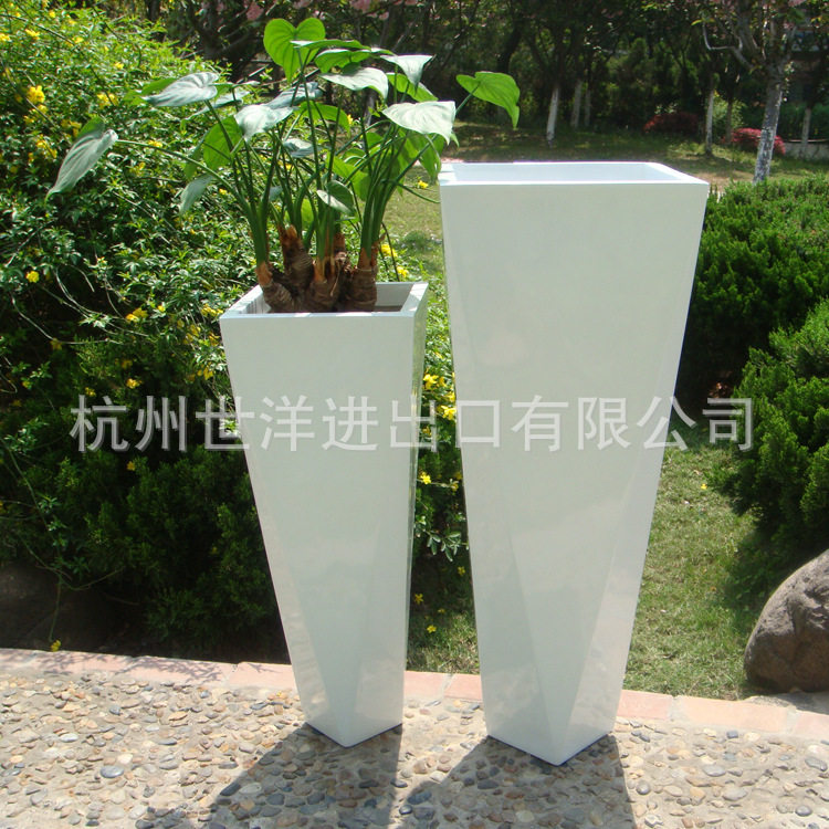 玻璃钢花盆 商场美陈高中低搭配组合花箱异形组合花钵