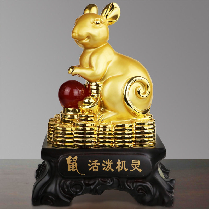 雅信工艺品十二生肖金色龙兔虎狗羊猪牛蛇鸡马猴鼠摆件工厂批发