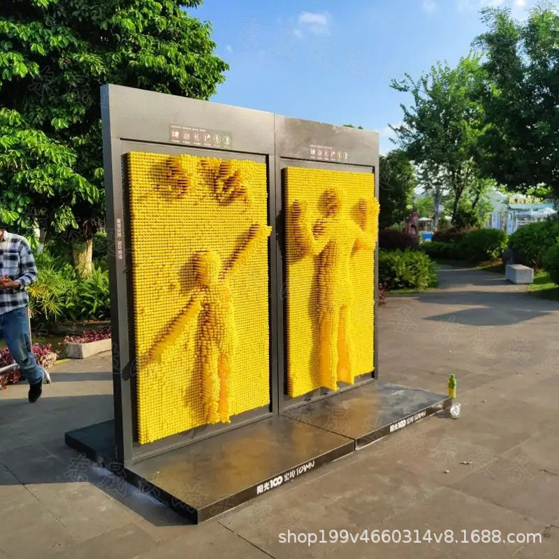 大型三维针雕广场摆摊商场游玩3D立体百变创意针画人形打印机道具