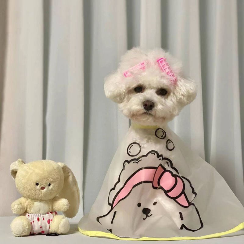 现货INS热款狗狗理发斗篷泪痕面部护理防水斗篷围布罩衣猫咪宠物