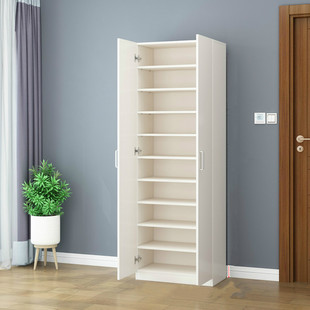 竖立式鞋柜家用客厅进门大容量窄60长加高120cm木质多层带门鞋架