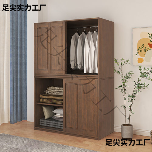 W86.18大促实木棉被收纳柜推拉门衣柜卧室储物柜阳台柜被子柜