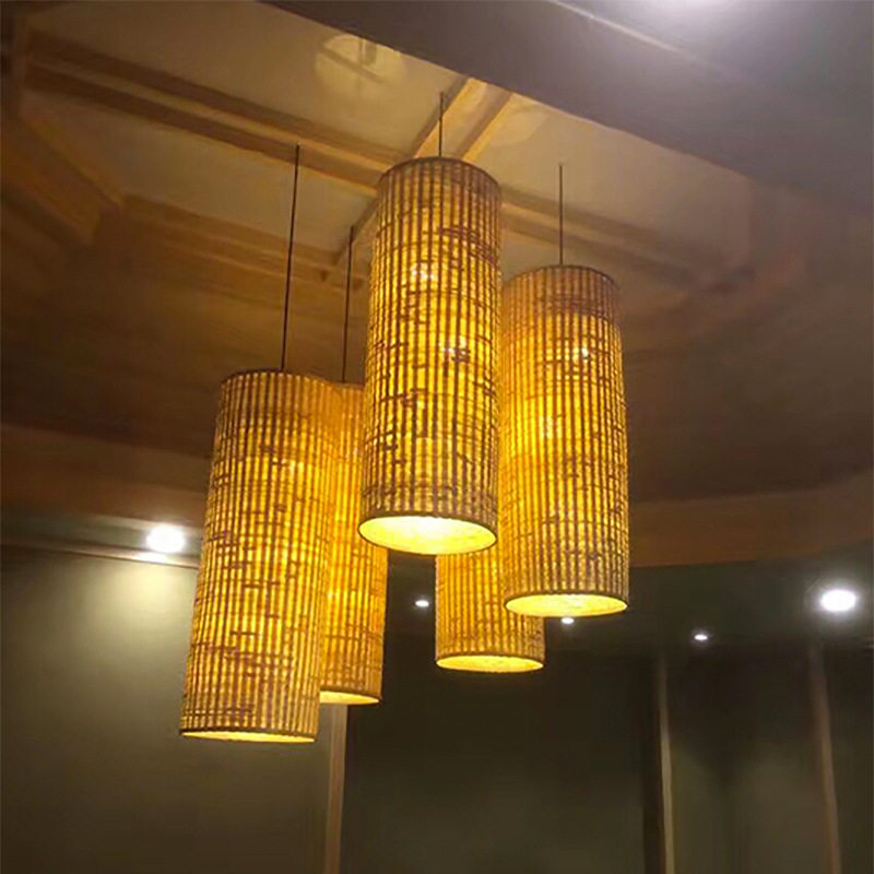 艺术灯东南亚藤编吊灯创意个性藤编灯罩田园风格餐厅酒店民宿饭店