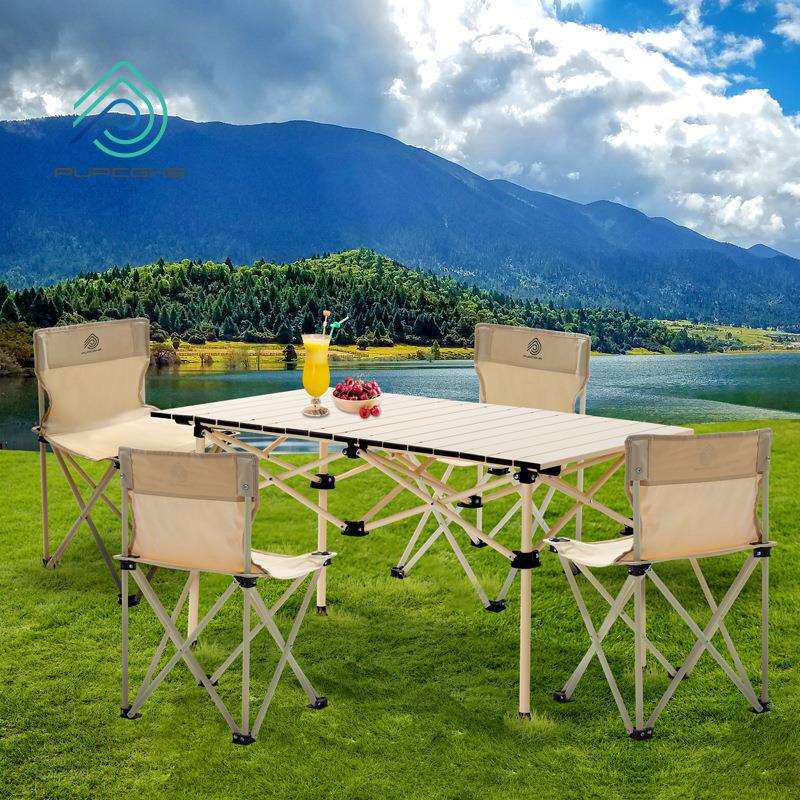 普瑞哥PU-HZY05-02露营桌椅折叠桌便携式野营野餐蛋卷桌一桌四椅