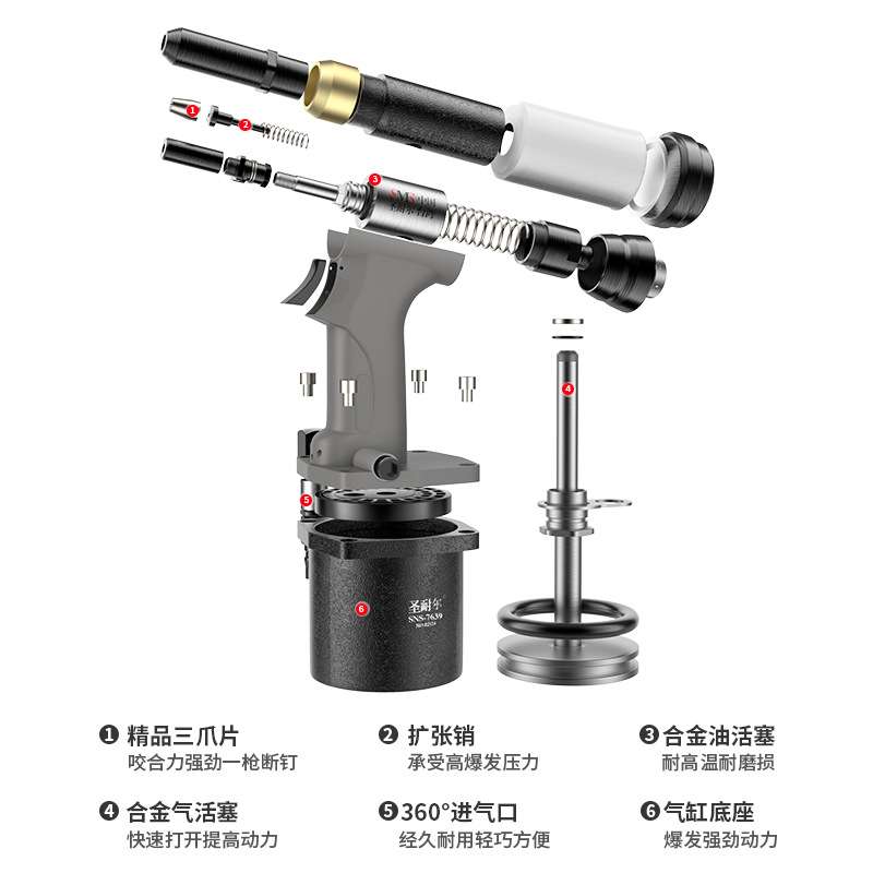 工业级台湾圣耐尔气动铆钉枪拉铆机手持液压铆接工具 气动拉钉枪