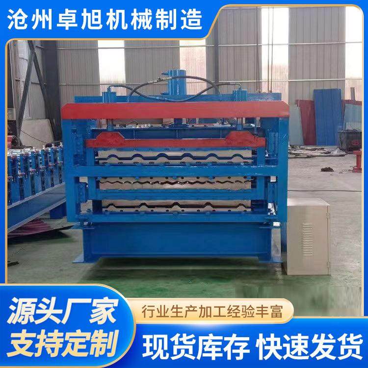 仿树脂成型设备伺服电机驱动运行稳新品供应三层琉璃瓦压瓦机