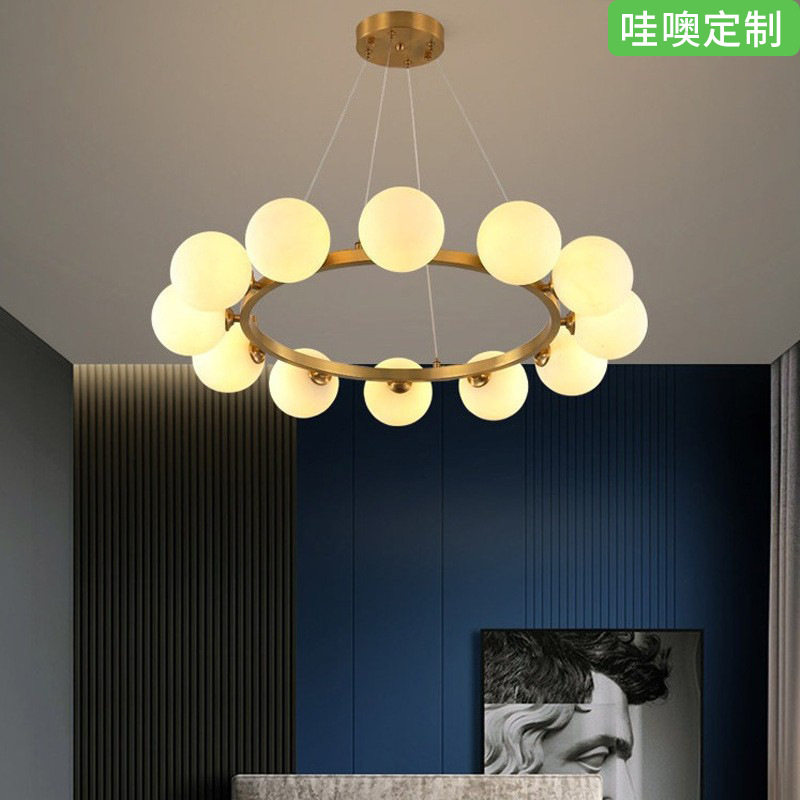 【哇噢】北欧客厅吊灯现代轻奢餐厅灯圆环主灯卧室灯大气个性灯饰