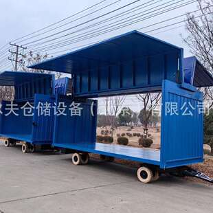 双飞翼平板挂车侧向双开门牵引拖车封闭式密闭式厂内厢式箱式