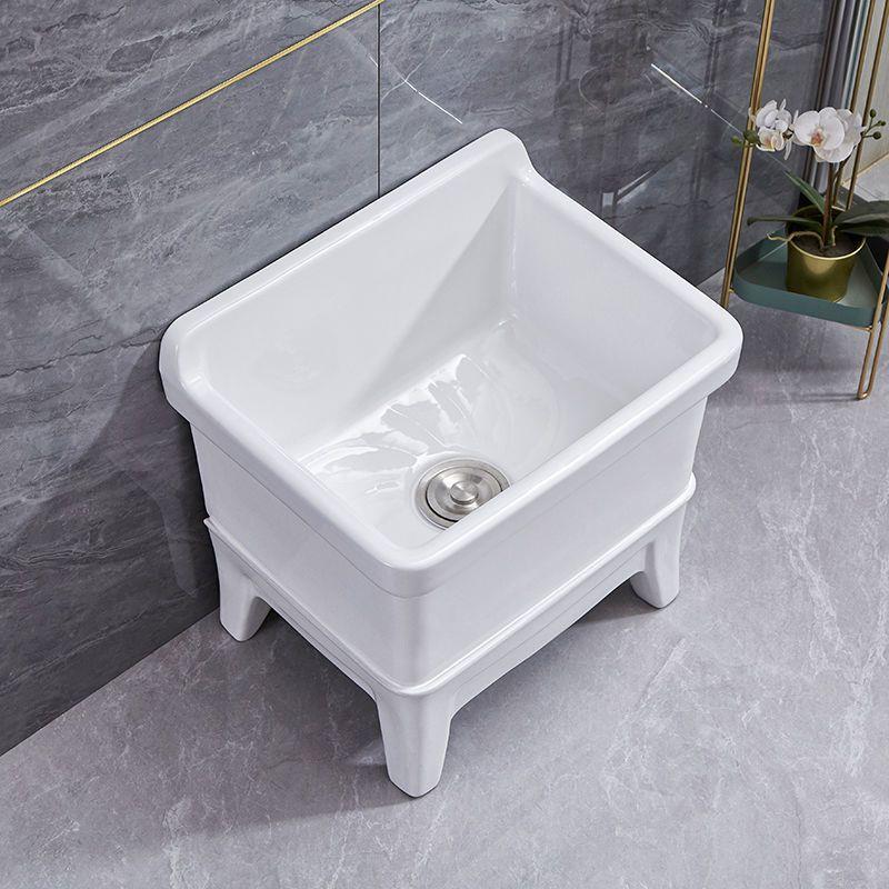 洗拖把池家用阳台卫生间一体式小号洗拖布池落地式高脚陶瓷墩昌震