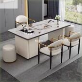 季 辉元 岩板茶桌一体一整套现代极简家用办公多功能茶台椅泡茶阳台