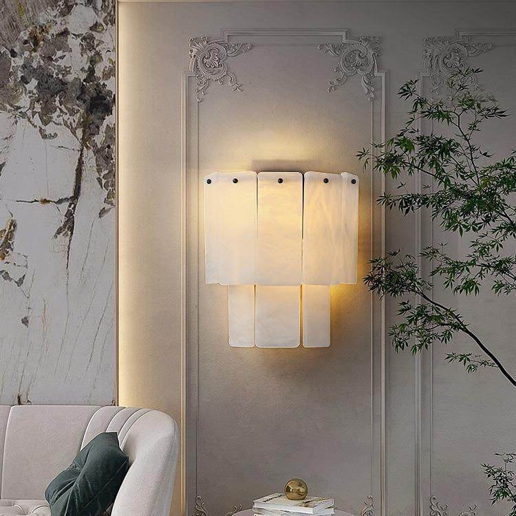 客厅背景云石壁灯简约现代设计师艺术墙灯卧室床头楼梯过道走廊灯