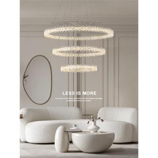 环形别墅复式楼高端挑空跃层客厅水晶大吊灯主灯豪华大气圆形灯