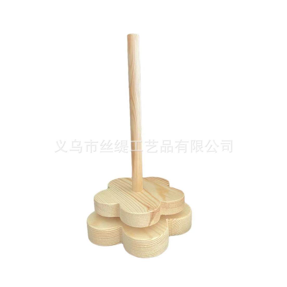 绕线毛线轴转动架绕线器旋转实木线轴编织工具