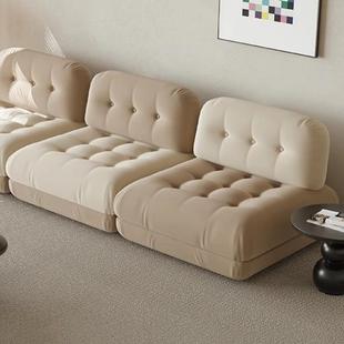 意式极简日式异形网红款弧形白色羊圈绒布艺小户型客厅多人位沙发