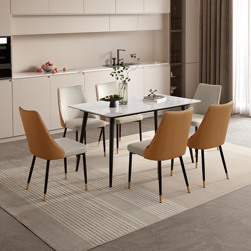 现代简约岩板餐桌椅家用小户型餐厅饭桌子家具岩板7107