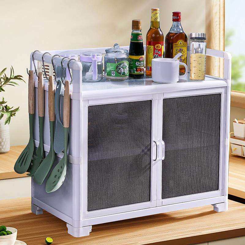 6R铝合金碗柜透气纱网厨房柜台面柜置物储物收纳柜简易橱柜餐边柜