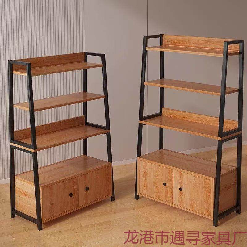 置物架落地收纳架多层书架电竞房电脑桌旁储物柜铁艺梯形展示架子