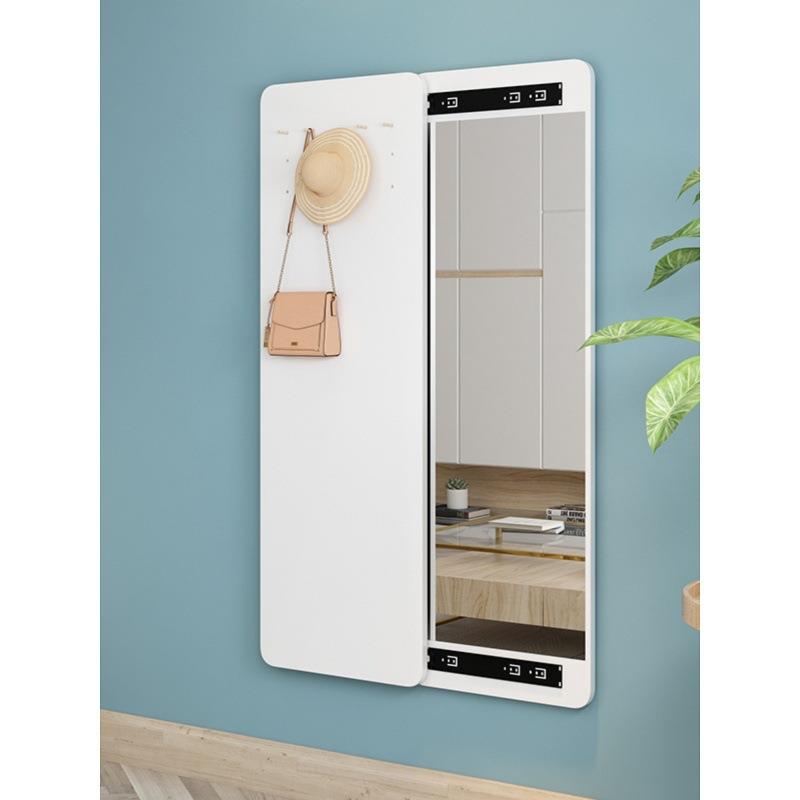 隐形穿衣镜推拉关闭隐藏镜子贴墙全身可遮挡壁挂暗藏式玄关试衣镜