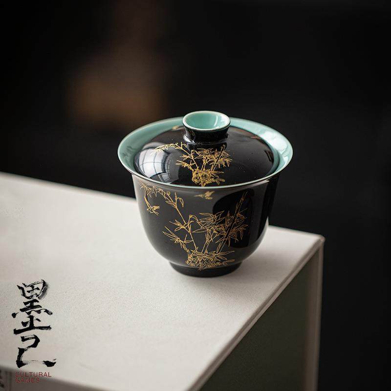 墨己玄黑釉盖碗仿古竹子泡茶碗防烫主泡碗家用内外釉茶具盖碗,畜牧/养殖物资,畜牧/养殖器械,淘宝优惠券,粉丝福利购,淘宝优惠卷