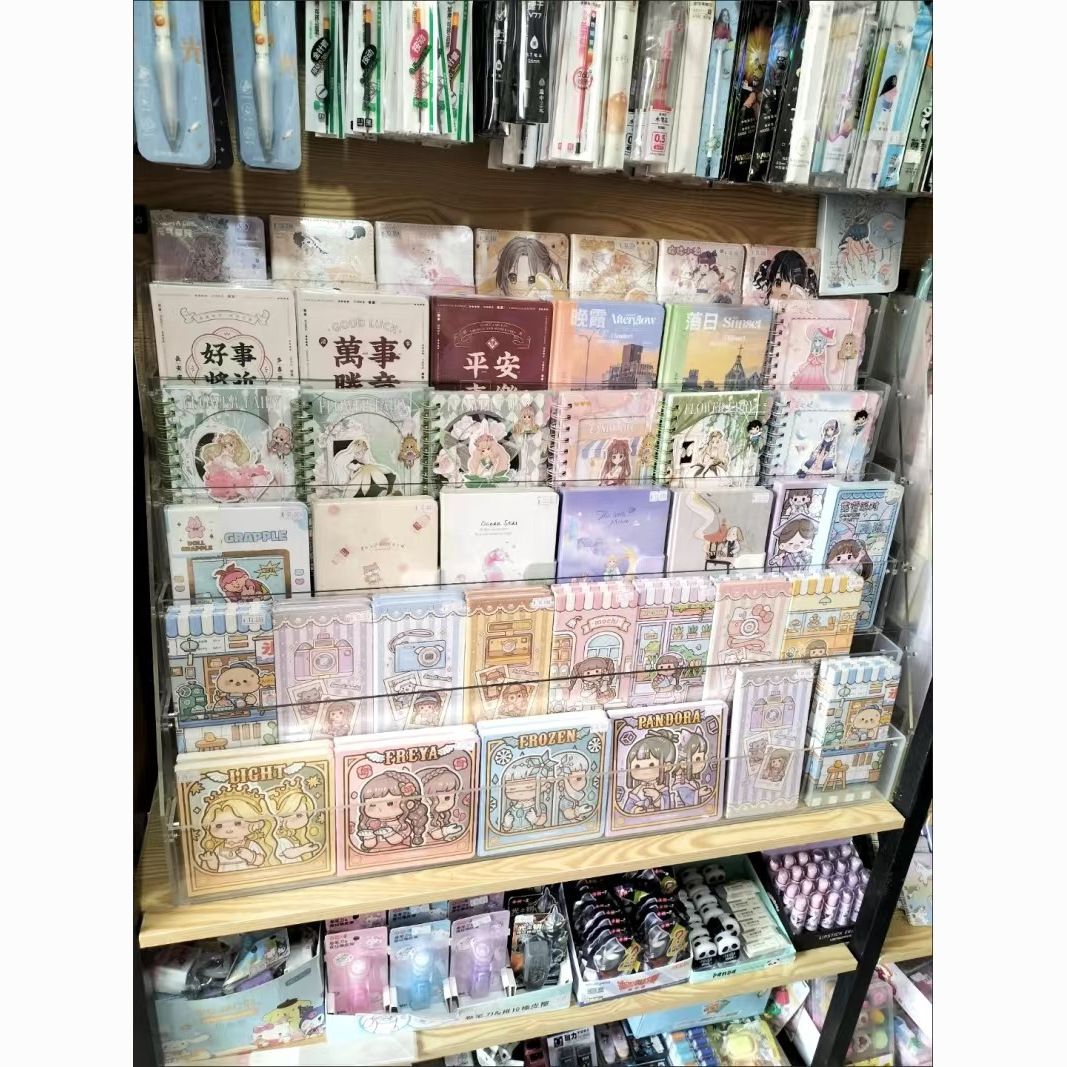 亚克力透明阶梯书本展示架