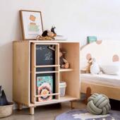 实木儿童书柜绘本架落地格子置物架玩具收纳柜儿童房家具