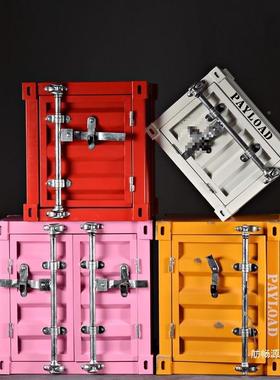 复古工业风柜集装箱柜储物柜欧式子铁艺AL100522床头创意小纳型收