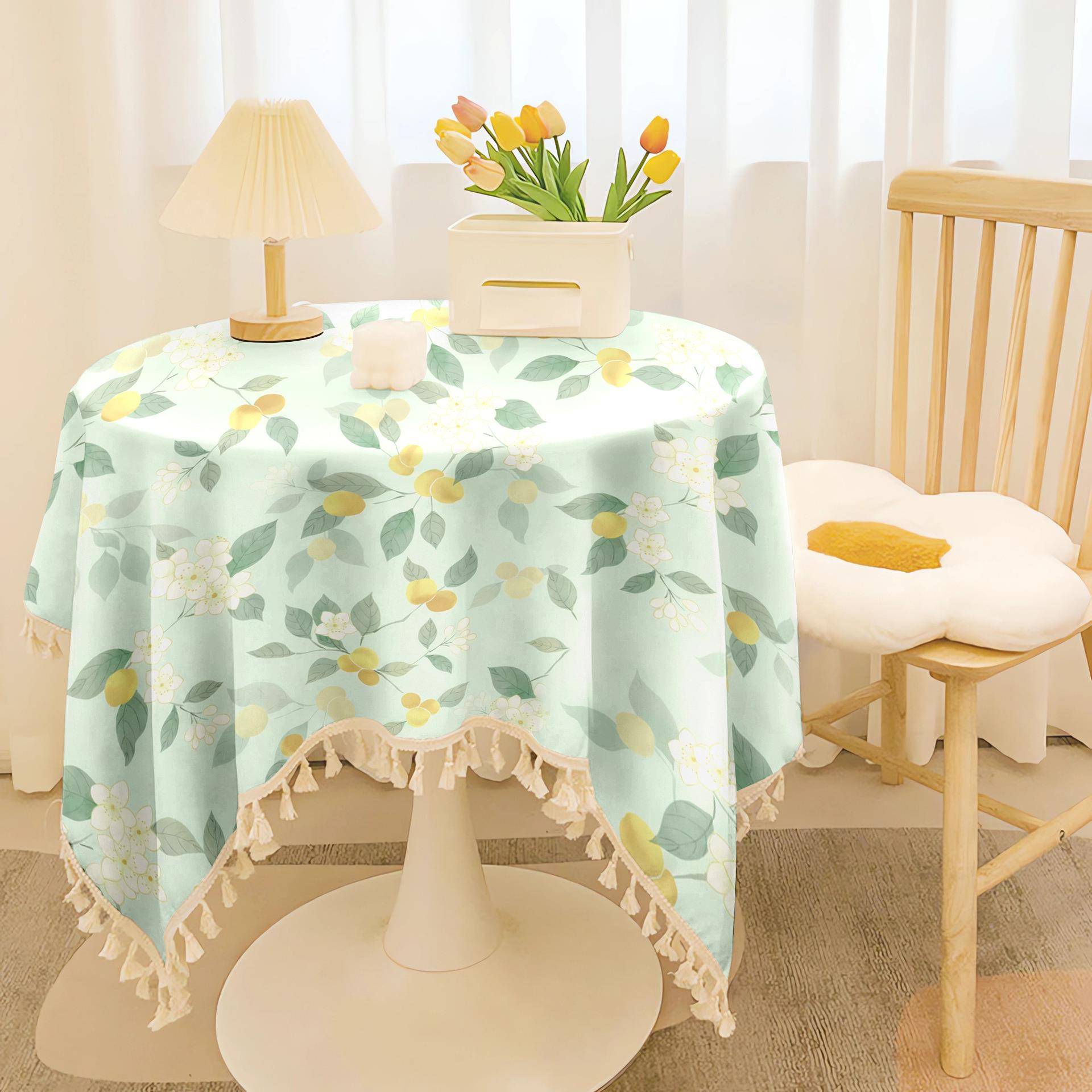 数码印灯吊灯花网红桌防水免洗茶几盖布书桌艺长方形餐布圆桌布布