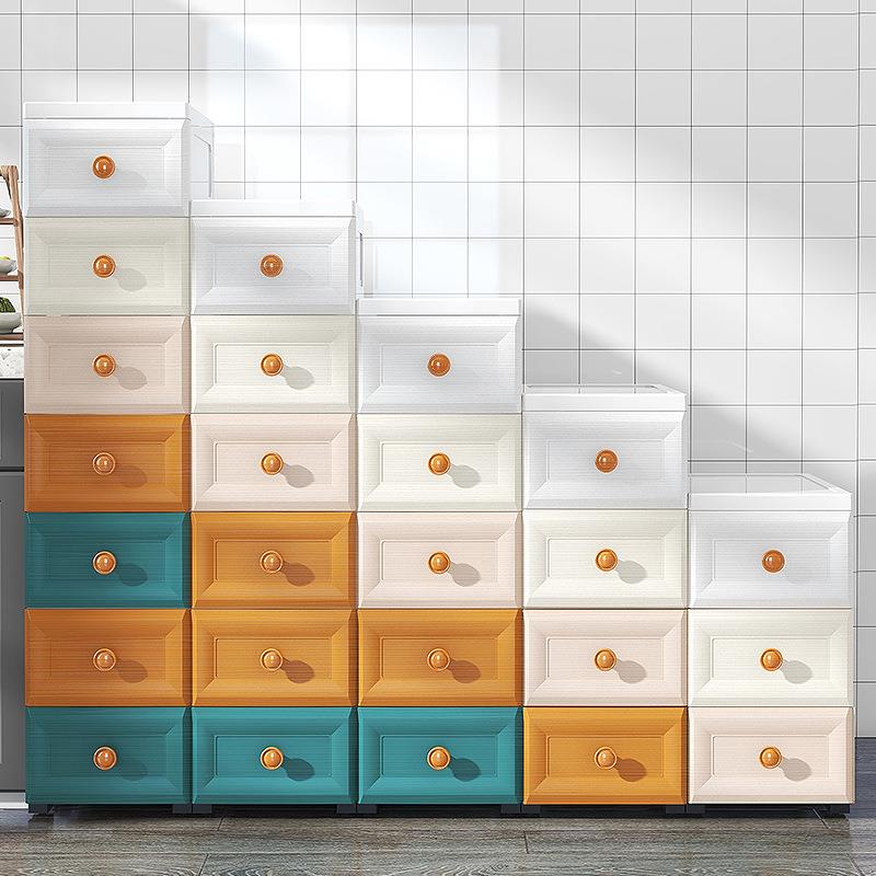 木纹缤纷色夹缝收纳柜房可移动客厨卧厅室收纳盒3195层大容多量收