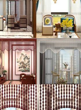 帘纯桃木葫FKJ6S8S7门珠帘隔断芦客厅卧帘室过道卫生间厕所门半帘