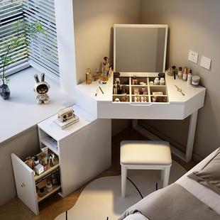 实木转角妆梳台新款 小户墙家角化妆945桌斗柜一体用卧室型三角形