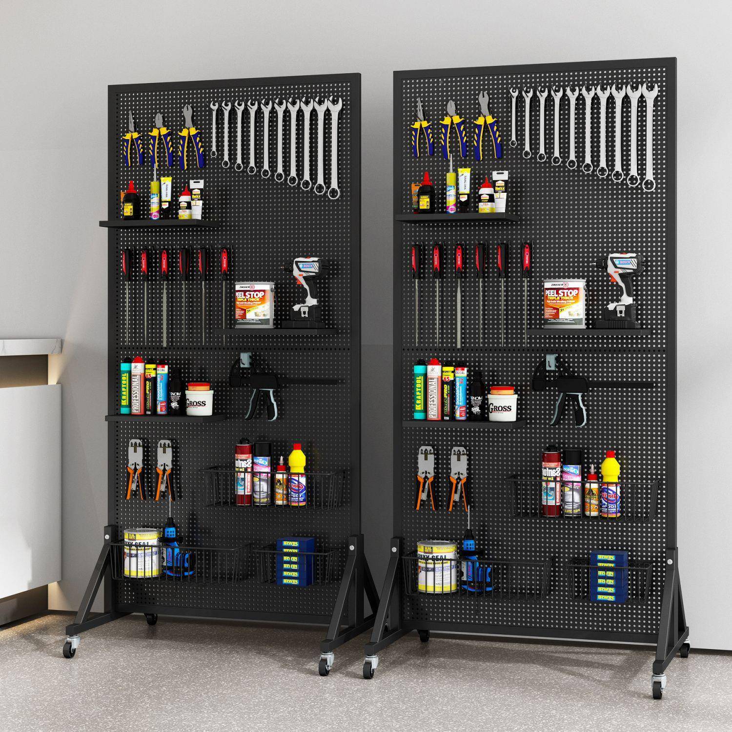 五厂家直供金具洞洞板落地圆艺孔展工架手机饰品配件移动推拉收铁