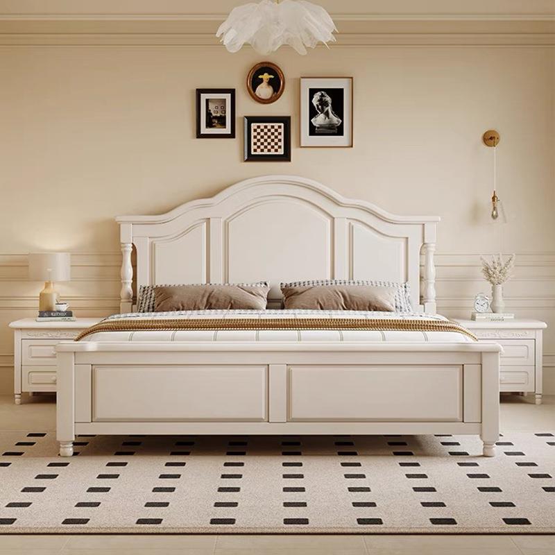 美代式实木床双卧床1人米8现简约1米5储物床法式轻奢黑WJZ色复古