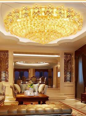 水晶灯客厅圆形椭圆顶形用吸灯2025款家大气餐厅LE新D长方89015形