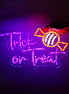 ED亚克霓虹力灯L幽虹灵造型灯发光IFO字英文字母万圣节店铺装饰霓