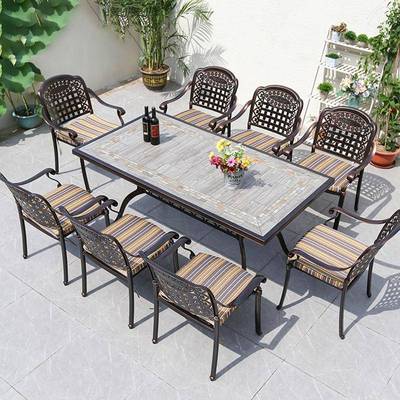 椅户外tb-60563铸铝瓷砖台外摆椅酒店商场庭院铝花桌园桌铸桌椅组