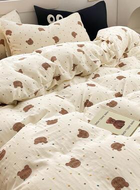 类套全棉套双层纱床上四件A2022024-2-15春季款纯棉儿童床品被床