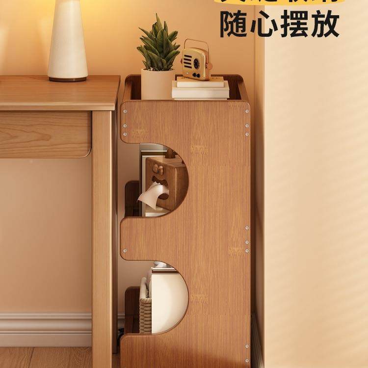 书桌旁小书架移动儿可落地书柜简易靠墙侧边童书本985边窄置物收