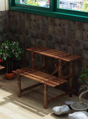 碳防腐YRB实木花架三层阶梯多阳台化置物架层户外花盆大架加固智