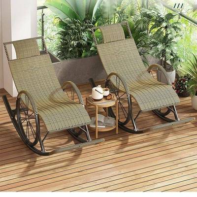 藤手工编织午睡GTM椅摇椅躺成人摇椅躺椅椅编懒人椅阳台家用休闲